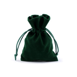 Săculeț catifea pentru cadouri, 8,5x11 cm - Verde închis (1 Bucată)