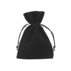 Săculeț catifea pentru cadouri, 12x17 cm - Negru (1 Bucată)