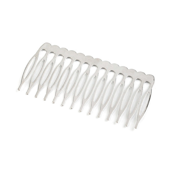 Bază pieptene decorativ, 40x75mm - Platinum (100 Bucăți)