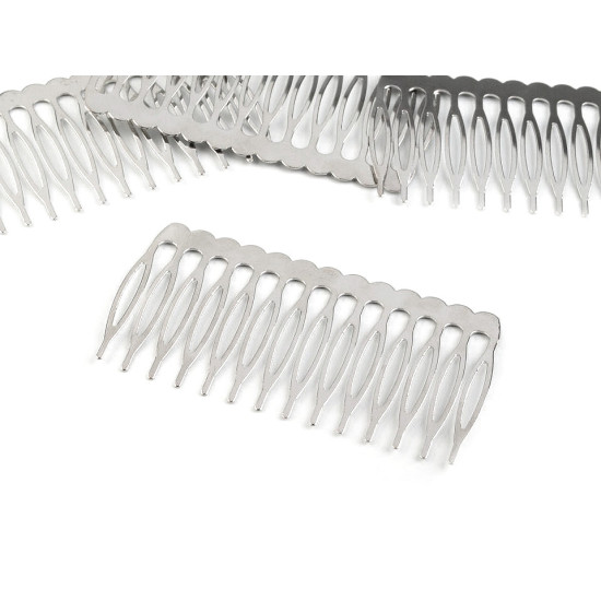 Bază pieptene decorativ, 40x75mm - Platinum (100 Bucăți)