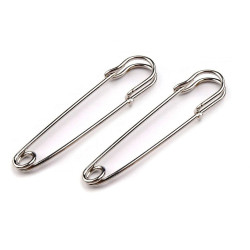 Ace de siguranță decorative, lungime 65 mm - Platinum (10 Bucăți)