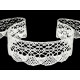 Dantelă bumbac croşetată, lățime 32 mm - Alb (30 Metri) Dantelă bumbac croşetată, lățime 32 mm - Alb (30 Metri)