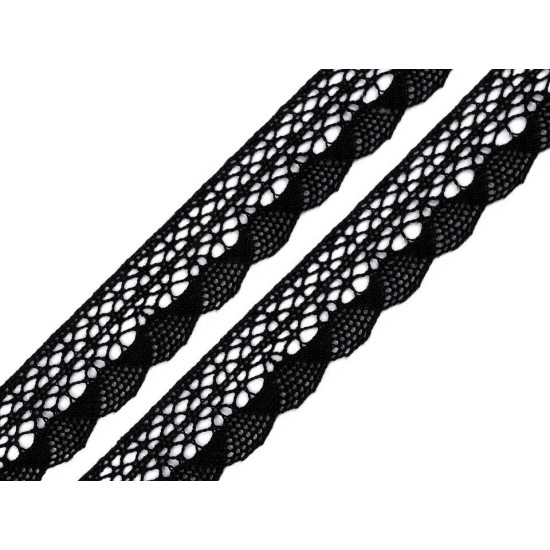 Dantelă bumbac croşetată, lățime 32 mm - Alb (30 Metri) Dantelă bumbac croşetată, lățime 32 mm - Alb (30 Metri)
