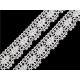 Dantelă bumbac croşetată, lățime 32 mm - Negru (90 Metri) Dantelă bumbac croşetată, lățime 32 mm - Negru (90 Metri)