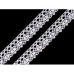 Dantelă bumbac croşetată, lățime 19 mm - Alb (30 Metri)