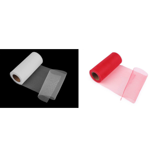 Tull decorativ, lățime 15 cm - Alb zăpadă (5 Bucăți) Tull decorativ, lățime 15 cm - Alb zăpadă (5 Bucăți)