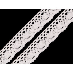 Dantelă bumbac croşetată, lățime 40 mm - Alb (1 Metru)