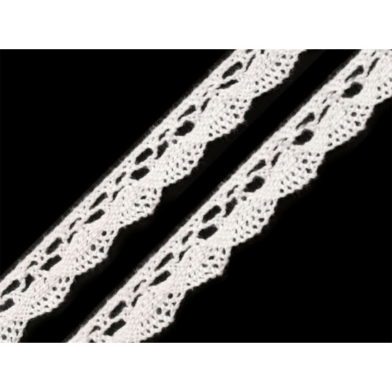 Dantelă bumbac croşetată, lățime 15 mm - Off white (27 Metri) Dantelă bumbac croşetată, lățime 15 mm - Off white (27 Metri)
