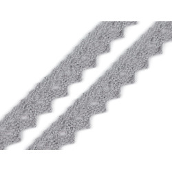 Dantelă bumbac croşetată, lățime 15 mm - Gri neutral (27 Metri)