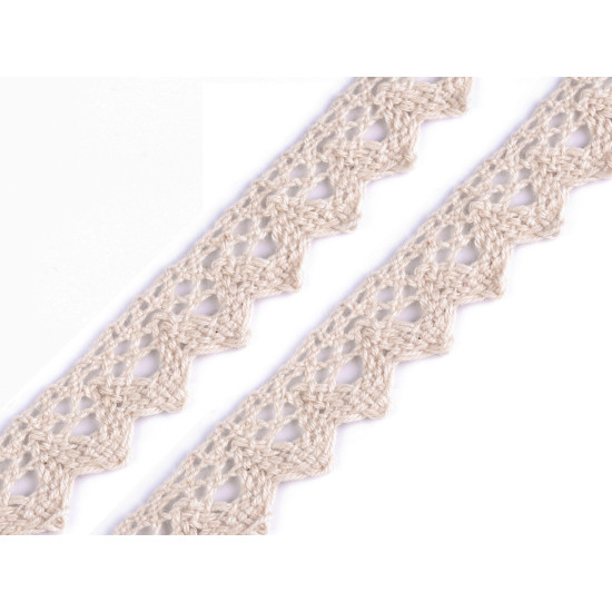 Dantelă bumbac croşetată, lățime 15 mm - Galben (81 Metri) Dantelă bumbac croşetată, lățime 15 mm - Galben (81 Metri)