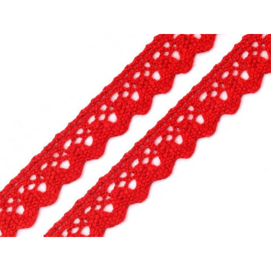 Dantelă bumbac croşetată, lățime 15 mm - Galben (81 Metri) Dantelă bumbac croşetată, lățime 15 mm - Galben (81 Metri)