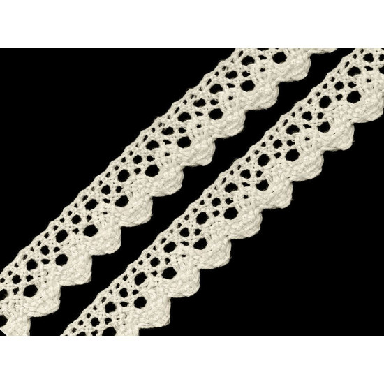 Dantelă bumbac croşetată, lățime 15 mm - Galben (81 Metri) Dantelă bumbac croşetată, lățime 15 mm - Galben (81 Metri)