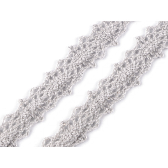 Dantelă bumbac croşetată, lățime 12 mm - Roz deschis (27 Metri) Dantelă bumbac croşetată, lățime 12 mm - Roz deschis (27 Metri)