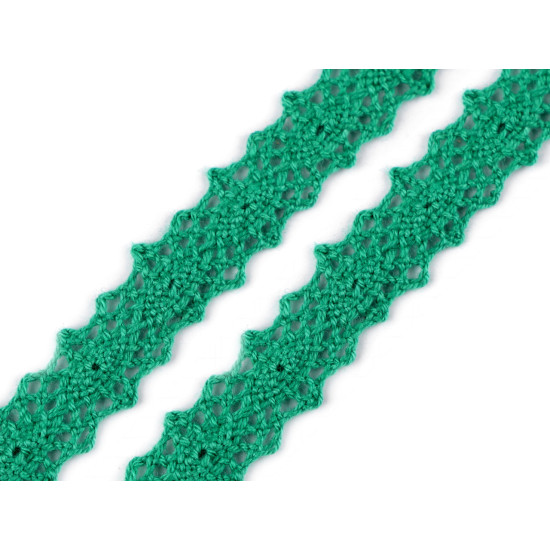 Dantelă bumbac croşetată, lățime 12 mm - Roz deschis (27 Metri) Dantelă bumbac croşetată, lățime 12 mm - Roz deschis (27 Metri)