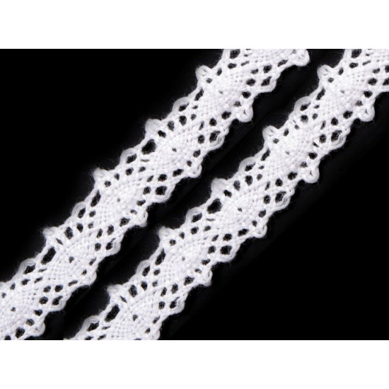 Dantelă bumbac croşetată, lățime 12 mm - Roz deschis (27 Metri) Dantelă bumbac croşetată, lățime 12 mm - Roz deschis (27 Metri)