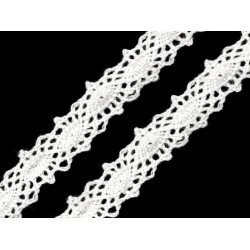 Dantelă bumbac croşetată, lățime 12 mm - Off white (27 Metri)
