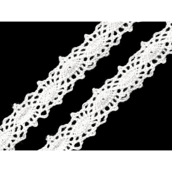 Dantelă bumbac croşetată, lățime 12 mm - Roz deschis (27 Metri) Dantelă bumbac croşetată, lățime 12 mm - Roz deschis (27 Metri)