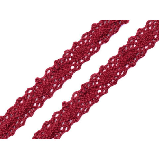 Dantelă bumbac croşetată, lățime 12 mm - Roz deschis (27 Metri) Dantelă bumbac croşetată, lățime 12 mm - Roz deschis (27 Metri)