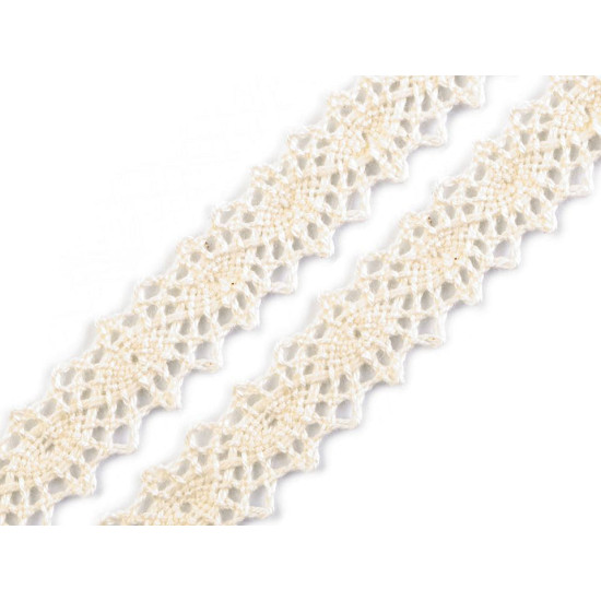 Dantelă bumbac croşetată, lățime 12 mm - Roz deschis (27 Metri) Dantelă bumbac croşetată, lățime 12 mm - Roz deschis (27 Metri)