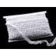 Dantelă bumbac elastică cu volănașe, lățime 15 mm - Alb (27 Metri) Dantelă bumbac elastică cu volănașe, lățime 15 mm - Alb (27 Metri)