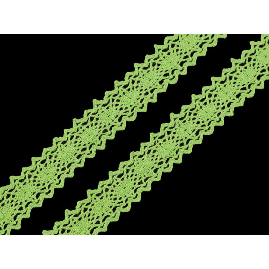 Dantelă bumbac croşetată, lățime 23 mm - Crem deschis (18 Metri) Dantelă bumbac croşetată, lățime 23 mm - Crem deschis (18 Metri)