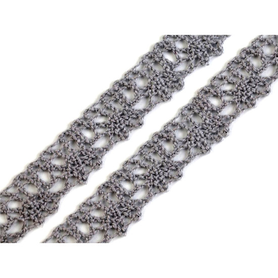 Dantelă bumbac croşetată, lățime 15 mm - Bej deschis (18 Metri) Dantelă bumbac croşetată, lățime 15 mm - Bej deschis (18 Metri)