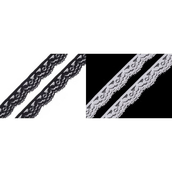 Dantelă elastică, lățime 20 mm - Alb (25 Metri) Dantelă elastică, lățime 20 mm - Alb (25 Metri)