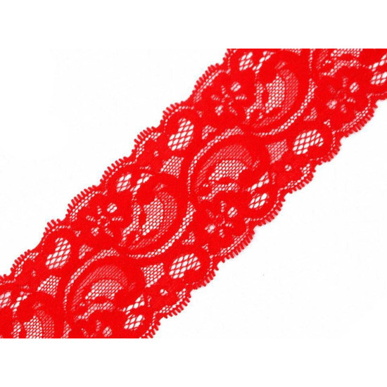 Dantelă elastică, lățime 55 mm - Roșu (50 Metri) Dantelă elastică, lățime 55 mm - Roșu (50 Metri)