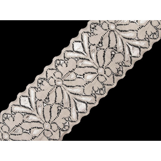 Dantelă elastică, lățime 80 mm - Roz deschis (1 Metru) Dantelă elastică, lățime 80 mm - Roz deschis (1 Metru)