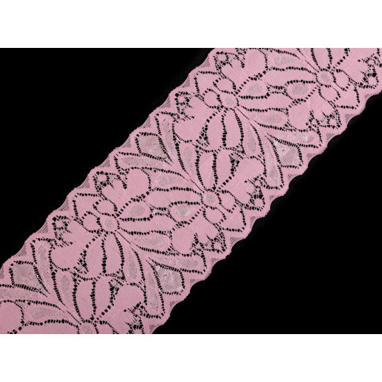 Dantelă elastică, lățime 80 mm - Roz deschis (1 Metru) Dantelă elastică, lățime 80 mm - Roz deschis (1 Metru)