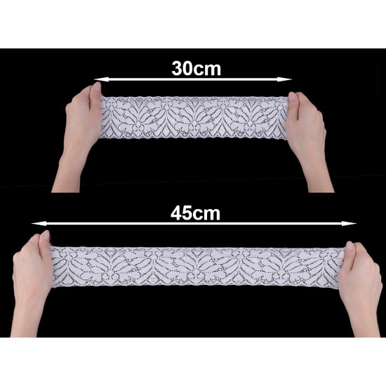 Dantelă elastică, lățime 80 mm - Roz deschis (1 Metru) Dantelă elastică, lățime 80 mm - Roz deschis (1 Metru)
