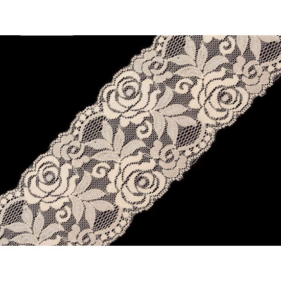 Dantelă elastică, lățime 80-100 mm - Roșu (1 Metru) Dantelă elastică, lățime 80-100 mm - Roșu (1 Metru)