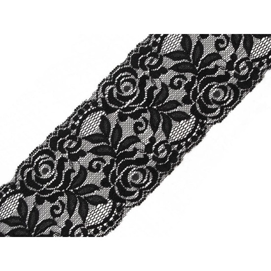 Dantelă elastică, lățime 80-100 mm - Roșu (1 Metru) Dantelă elastică, lățime 80-100 mm - Roșu (1 Metru)