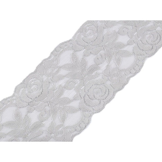 Dantelă elastică, lățime 80-100 mm - Roșu (1 Metru) Dantelă elastică, lățime 80-100 mm - Roșu (1 Metru)