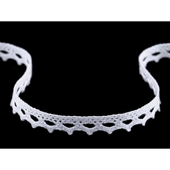 Dantelă bumbac croşetată, lățime 11 mm - Negru (1 Metru) Dantelă bumbac croşetată, lățime 11 mm - Negru (1 Metru)