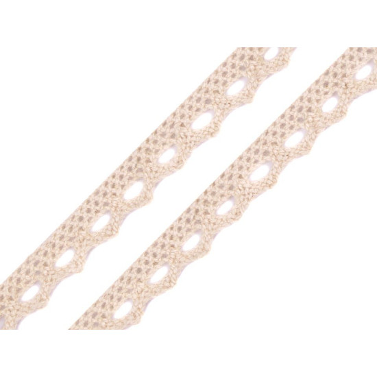 Dantelă bumbac croşetată, lățime 11 mm - Negru (1 Metru) Dantelă bumbac croşetată, lățime 11 mm - Negru (1 Metru)
