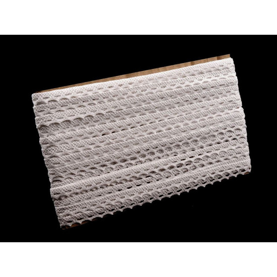 Dantelă bumbac croşetată, lățime 11 mm - Negru (1 Metru) Dantelă bumbac croşetată, lățime 11 mm - Negru (1 Metru)
