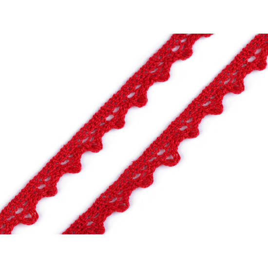 Dantelă bumbac croşetată, lățime 11 mm - Albastru închis (1 Metru) Dantelă bumbac croşetată, lățime 11 mm - Albastru închis (1 Metru)
