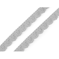 Dantelă bumbac croşetată, lățime 14 mm - Gri neutral (1 Metru)