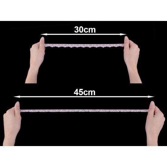 Dantelă elastică, lățime 16 mm - Negru (1 Metru) Dantelă elastică, lățime 16 mm - Negru (1 Metru)