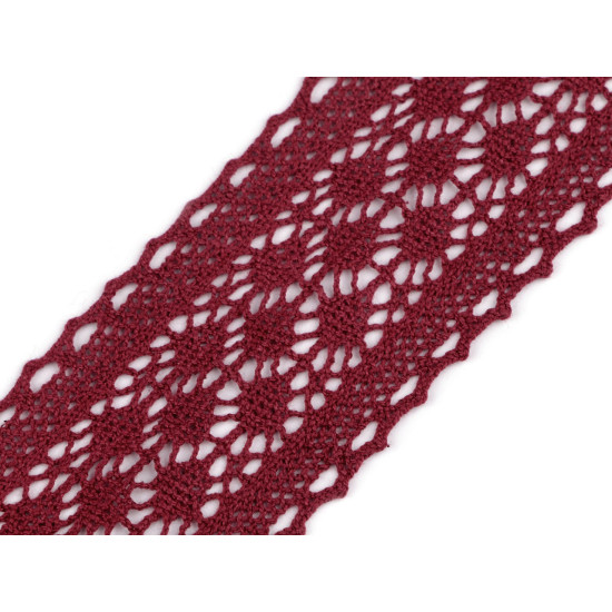 Dantelă bumbac croşetată, lățime 60 mm - Bej deschis (1 Metru) Dantelă bumbac croşetată, lățime 60 mm - Bej deschis (1 Metru)