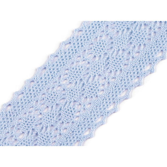 Dantelă bumbac croşetată, lățime 60 mm - Bej deschis (1 Metru) Dantelă bumbac croşetată, lățime 60 mm - Bej deschis (1 Metru)