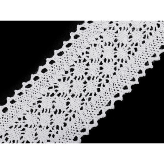 Dantelă bumbac croşetată, lățime 60 mm - Bej deschis (1 Metru) Dantelă bumbac croşetată, lățime 60 mm - Bej deschis (1 Metru)