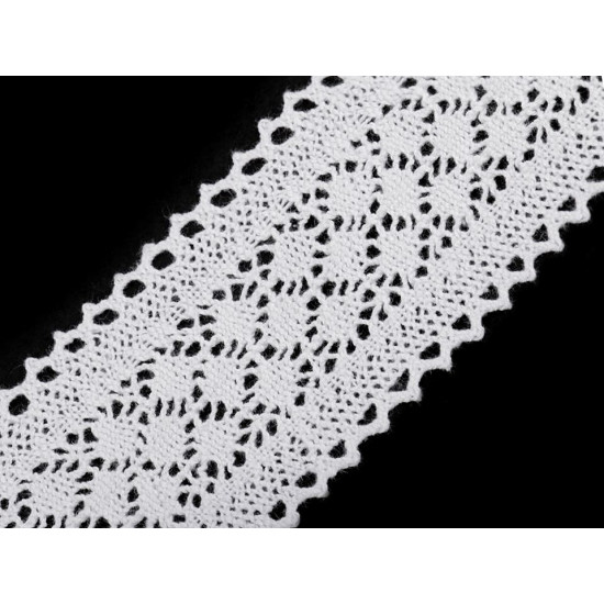 Dantelă bumbac croşetată, lățime 60 mm - Bej deschis (1 Metru) Dantelă bumbac croşetată, lățime 60 mm - Bej deschis (1 Metru)