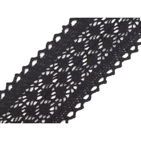 Dantelă bumbac croşetată, lățime 60 mm - Bej deschis (1 Metru) Dantelă bumbac croşetată, lățime 60 mm - Bej deschis (1 Metru)