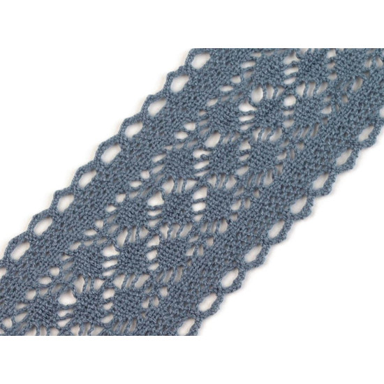 Dantelă bumbac croşetată, lățime 60 mm - Bej deschis (1 Metru) Dantelă bumbac croşetată, lățime 60 mm - Bej deschis (1 Metru)