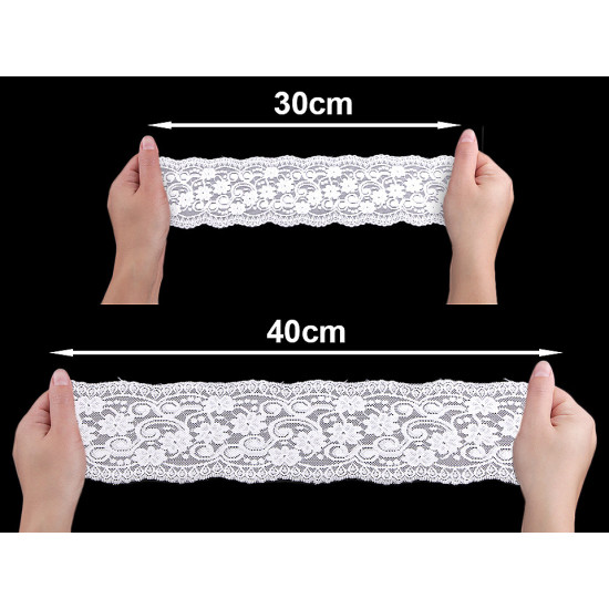 Dantelă elastică, lățime 10 cm - Negru (27 Metri) Dantelă elastică, lățime 10 cm - Negru (27 Metri)