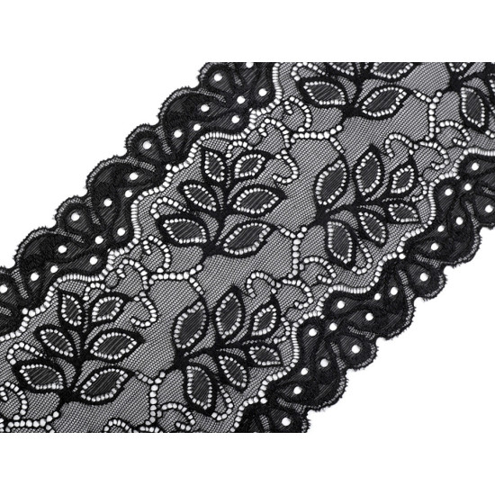 Dantelă elastică, lățime 16 cm - Roșu (1 Metru) Dantelă elastică, lățime 16 cm - Roșu (1 Metru)