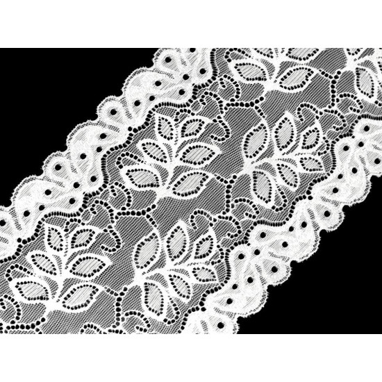 Dantelă elastică, lățime 16 cm - Roșu (1 Metru) Dantelă elastică, lățime 16 cm - Roșu (1 Metru)