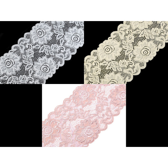 Dantelă elastică, lățime 14 cm - Roșu (1 Metru) Dantelă elastică, lățime 14 cm - Roșu (1 Metru)